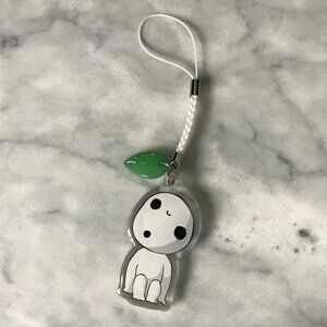 Princess Mononoke Kodama/Forest Spirit 2" Glitter Epoxy Keychain